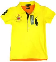 polo tee shirt femmes short pl215 yellow